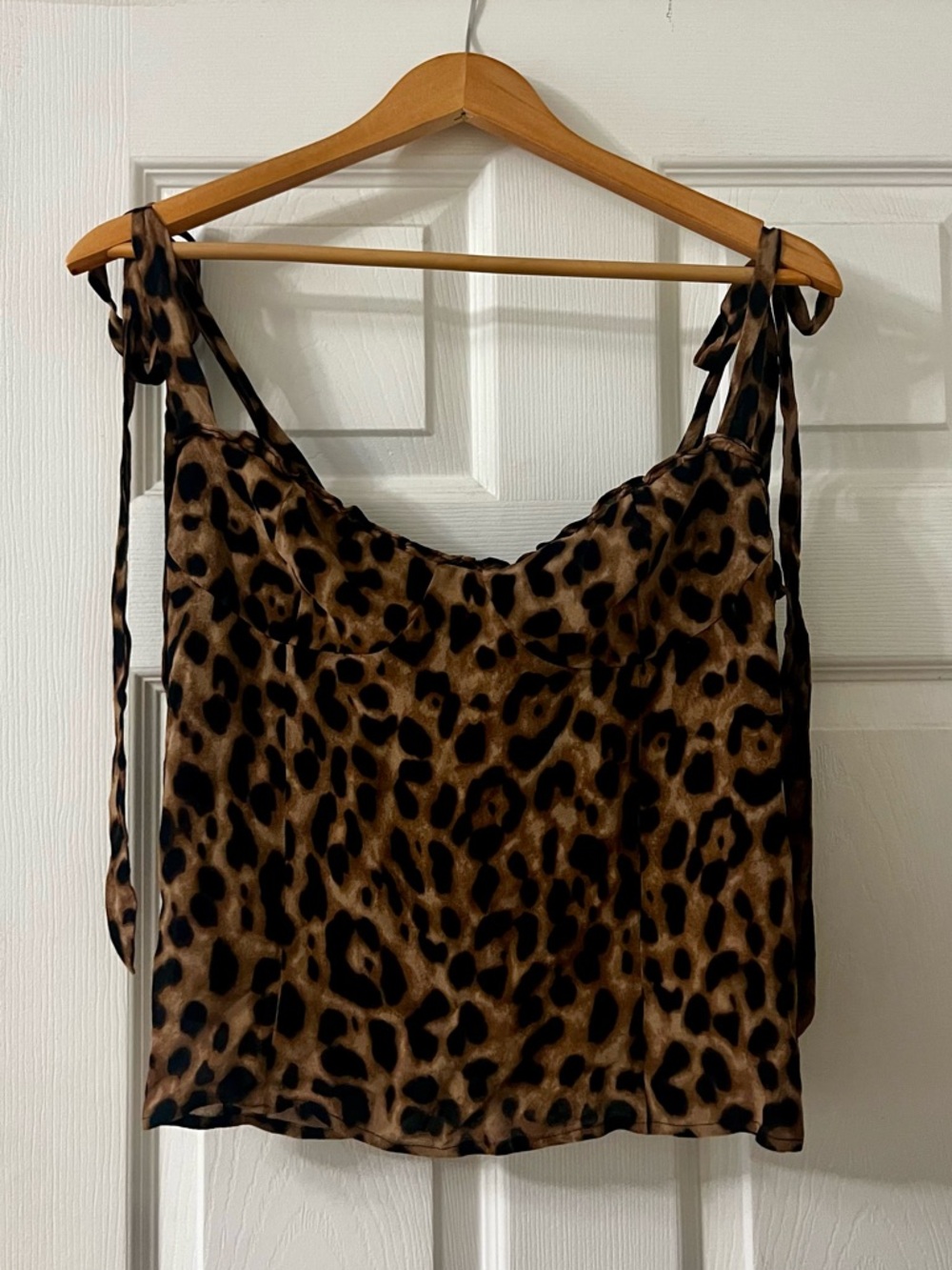 Reformation Leopard / Cheetah Tie Strap Bustier Top